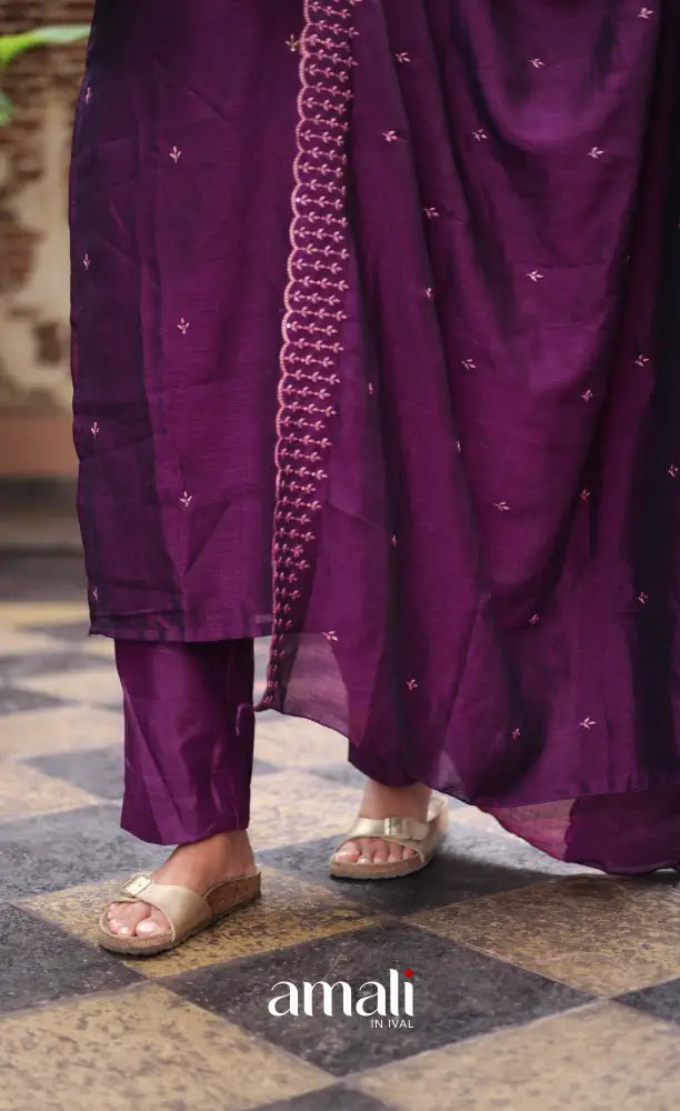 Nakshatra Georgette Salwar - Dark Purple salwar